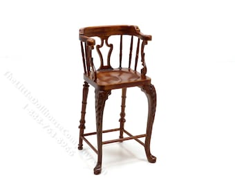 Dollhouse Miniature Walnut Bar Stool