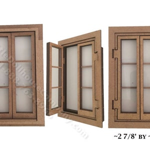 Dollhouse Miniature Small Split Window Kit