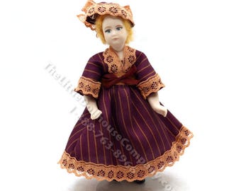 LBEC Bambola In Ceramica Donna In Miniatura, Persone In Porcellana - Foto 2