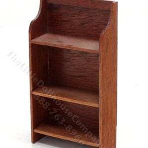 Dollhouse Miniature Walnut Wall Shelf
