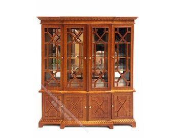 Dollhouse Miniature Late Georgian Bookcase - Walnut