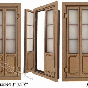 Dollhouse Miniature Split Paneled Door Kit