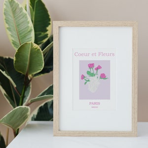 Flower Drawing Printable Wall Art, botanical wall art, fine art prints, Bouquet of flowers drawing, botanical digital download