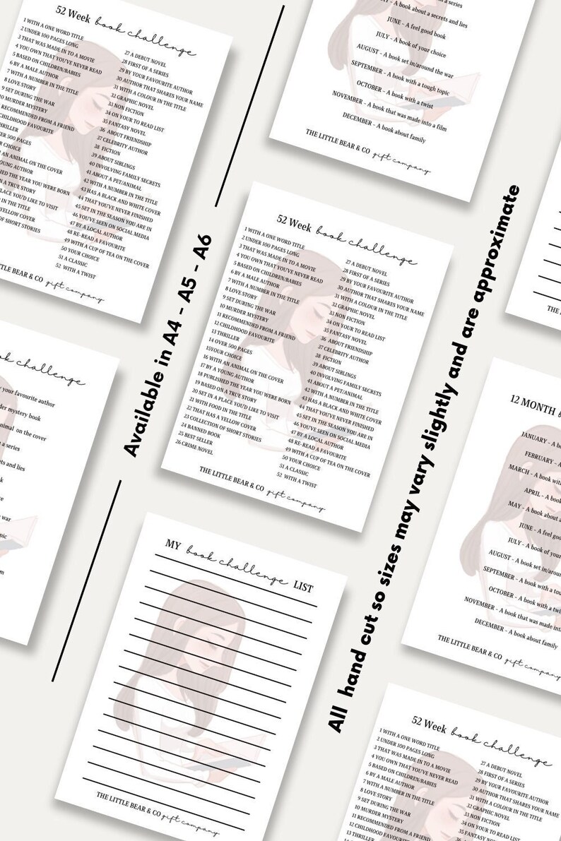 Reading Book Challenge, 52 Weeks Reading Challenge, 12 Month Reading