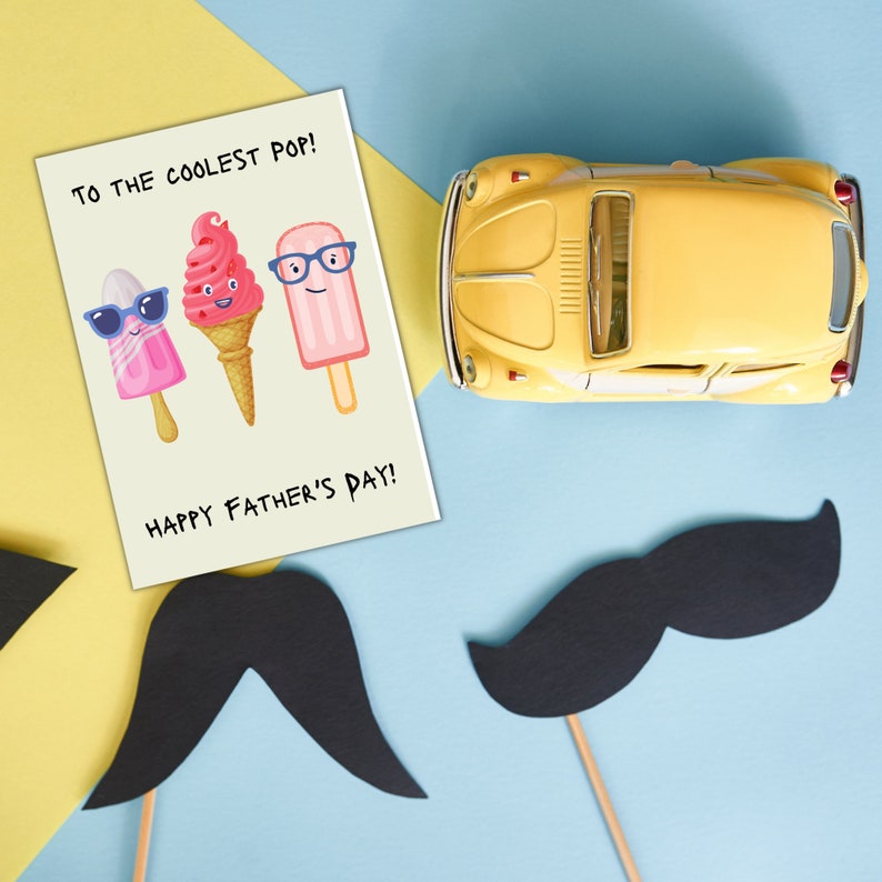 Printable Coolest Pop Fathers Day Downloadable Card Cute - Etsy