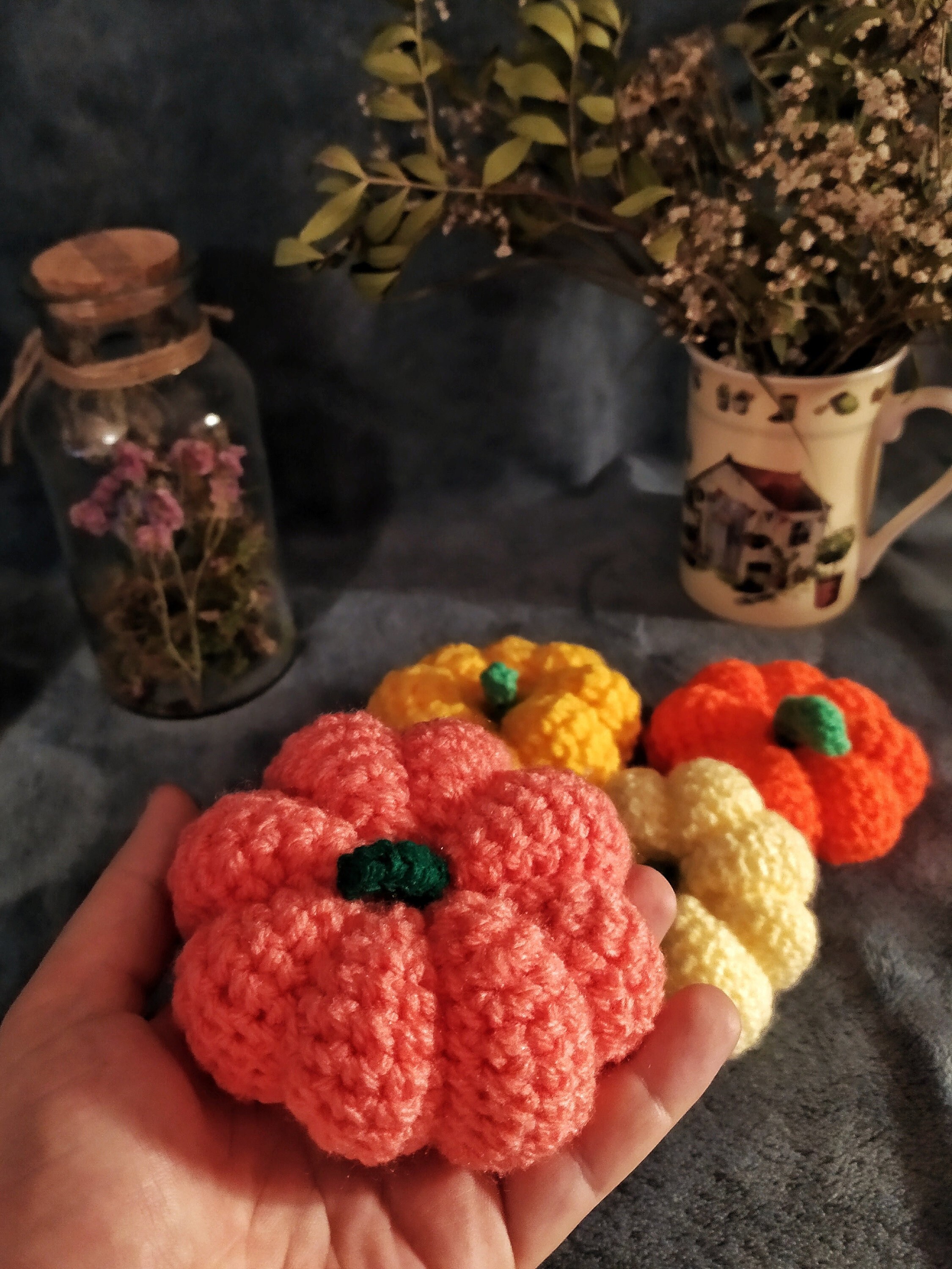 Citrouilles en Crochet Décoration Cottagecore Mignon Automne Halloween