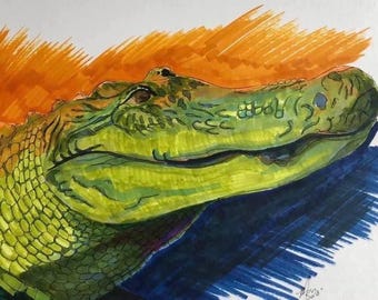University of Florida Gator Print: Hand-Drawn Collegiate Wall Art (11x14)
