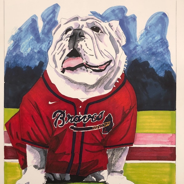 UGA Braves Jersey hand drawn