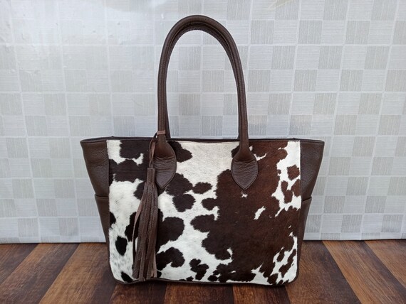 Stunning Cowhide Leather Diaper Bag Tote Purse Laptop Purse 