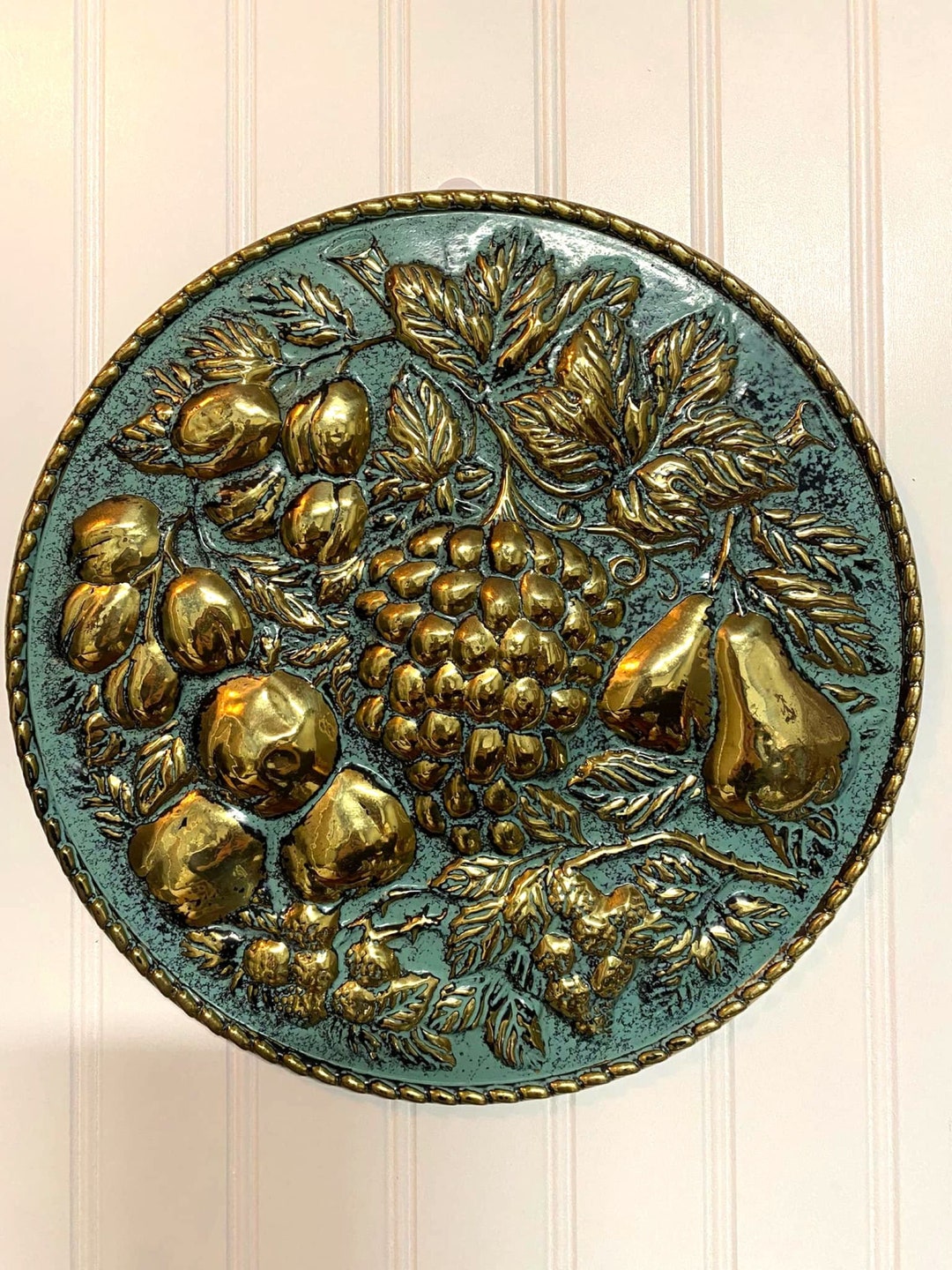 Embossed Metal Wall Art Wall Decore ELPEC Round Brass Wall Etsy