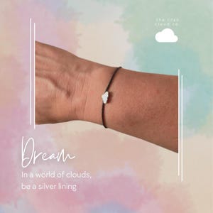 Silver or Rose Gold Cloud Wish Bracelet - Handcrafted Charm Wishing Jewellery - Gift for Dreamers