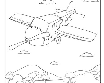 Airplane Coloring Book For Kids : An Airplane Coloring Book for Toddlers  and Kids ages 4-8 with 40+ Beautiful Coloring Pages of Planes, Cute Plane