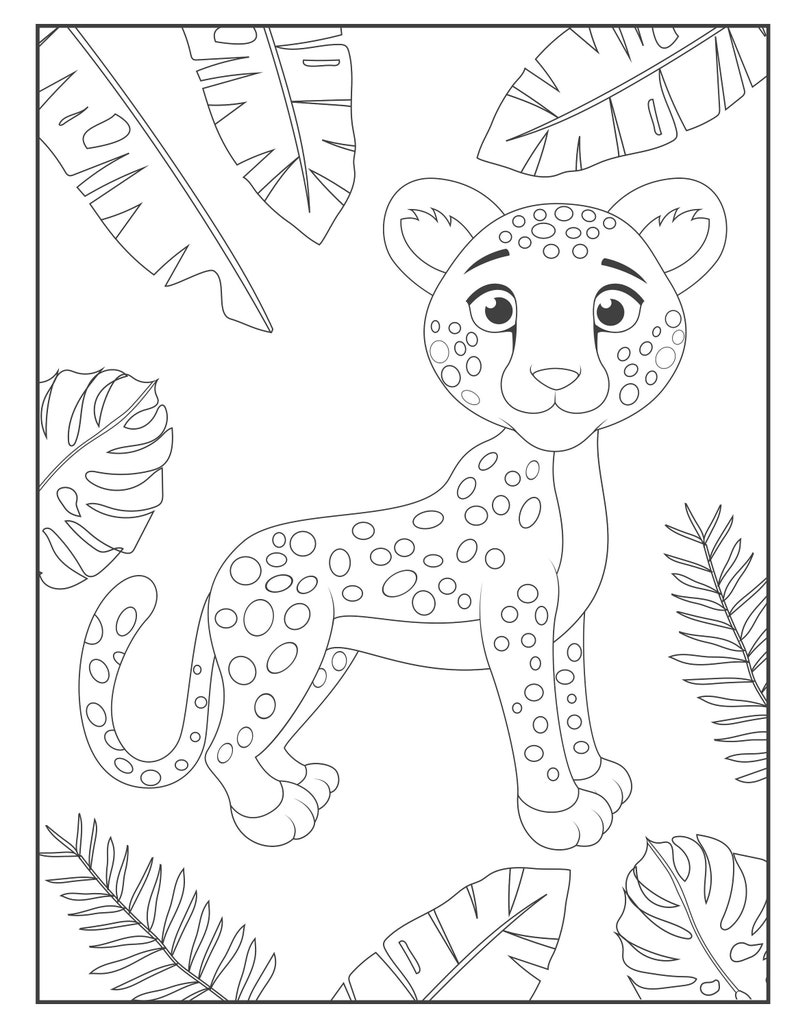 21 Cheetah Coloring Pages - Etsy