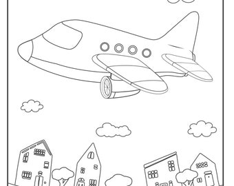 Airplane Coloring Book For Kids : An Airplane Coloring Book for Toddlers  and Kids ages 4-8 with 40+ Beautiful Coloring Pages of Planes, Cute Plane