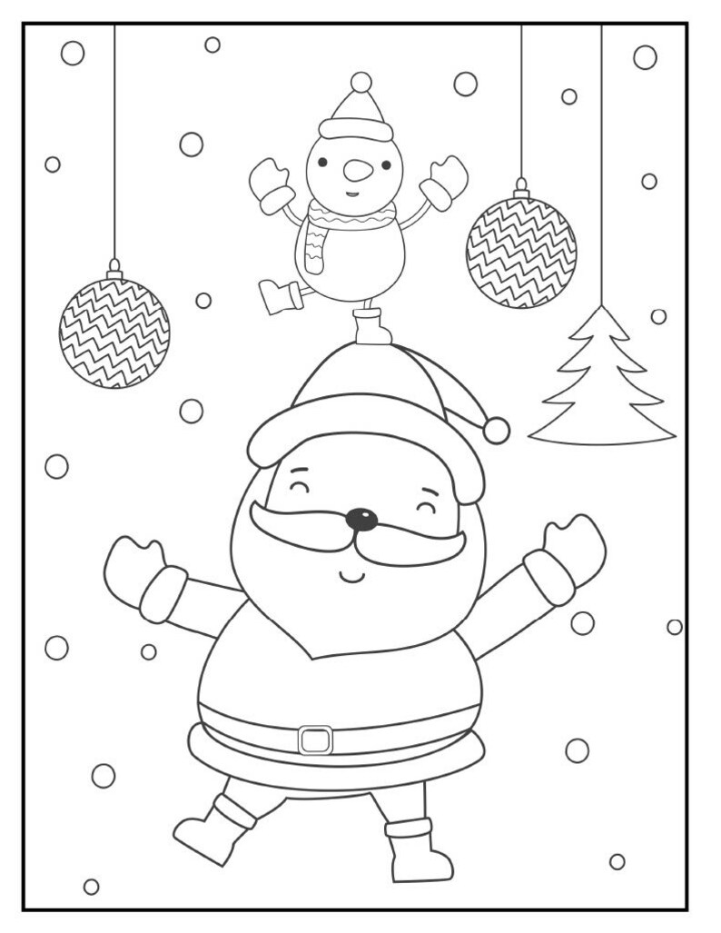 40 Christmas Coloring Sheets - Etsy