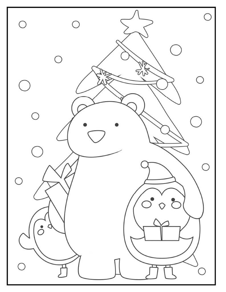 40 Christmas Coloring Sheets - Etsy