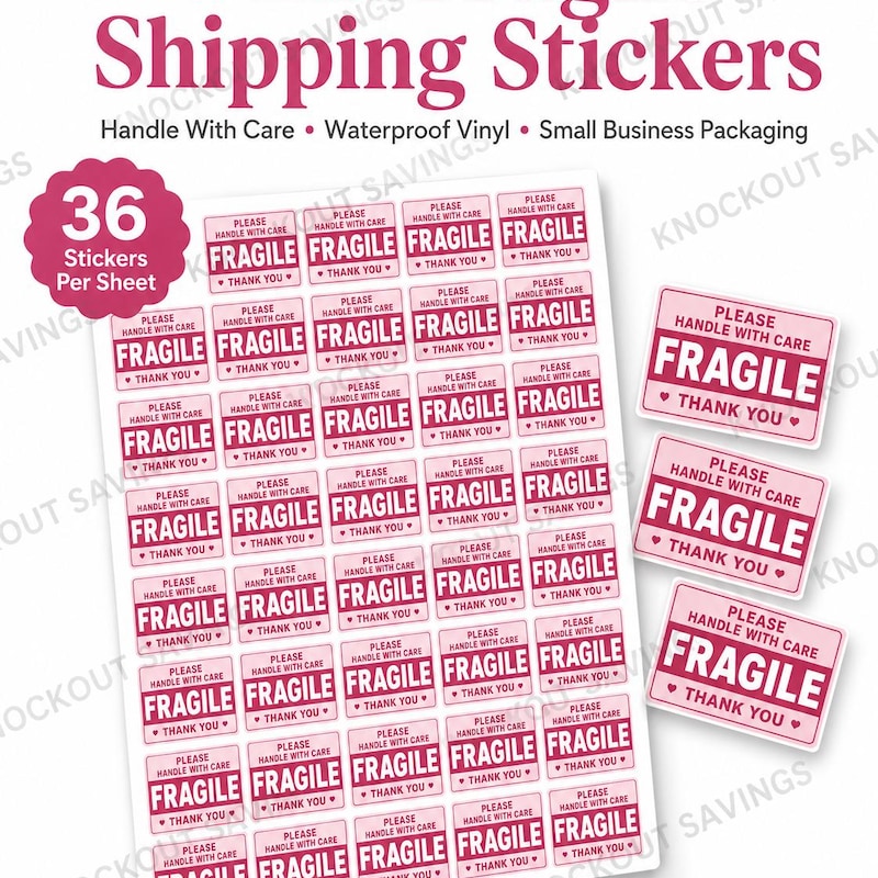 Pink Fragile Sticker Fragile Stickers for Packages - Etsy