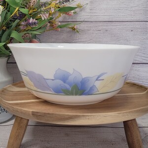 Vintage Flo Glass Serving Bowl by Arcopal France,  Large Glass Serving Bowl - Large Arcopal Floral Serving Bowl