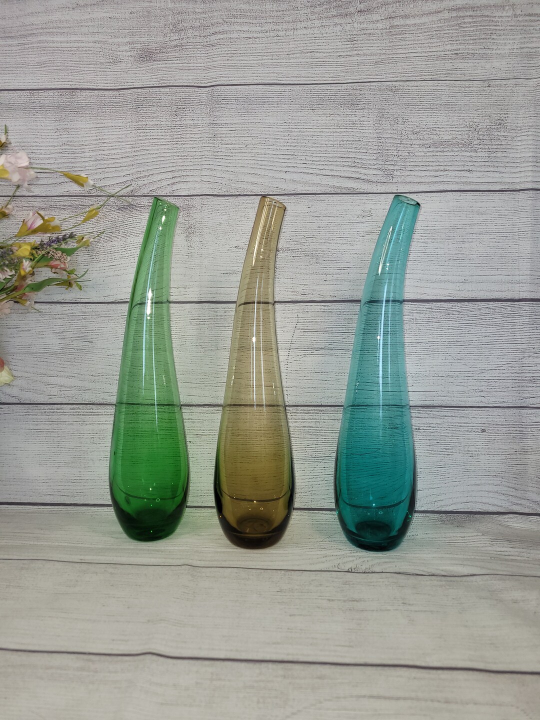 Vintage IKEA Teardrop Bud Vases Blue, Green or Yellow Stretch Style Vases CHOICE Vintage Ikea