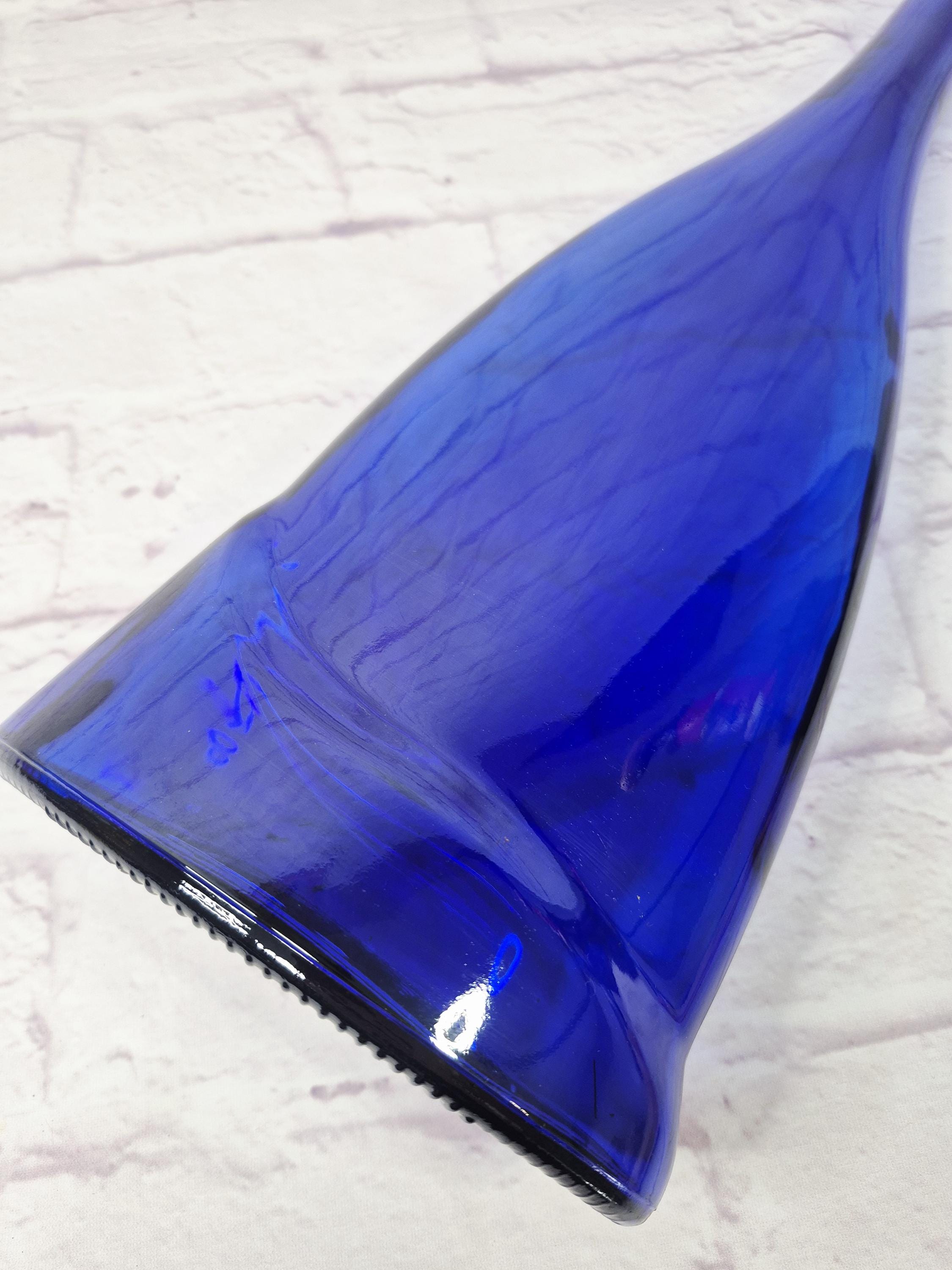 Vintage Tall Cobalt Blue Glass Bottle Vase – 19 1/4" Tall – Mid Century ...