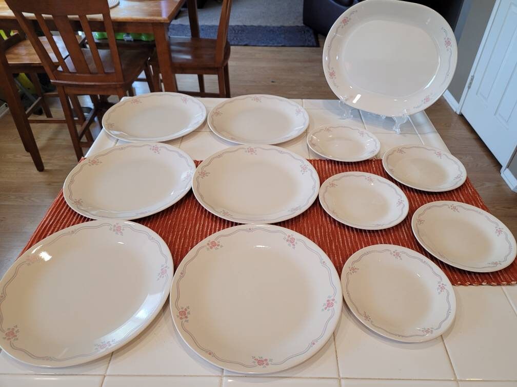 12pc Set Corelle English Breakfast Dinner Plates Bread Etsy