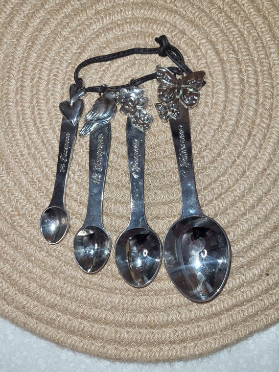 Pewter Bird Measuring Spoons, Housewarming, Wedding Gift, Kitchen