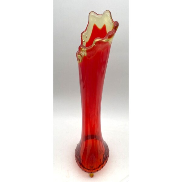Le Smith Orange Swung Vase 3 Toed Etsy