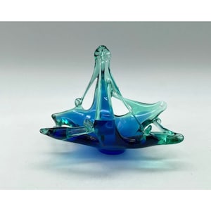 Vintage Murano Blue Teal Free Form Basket