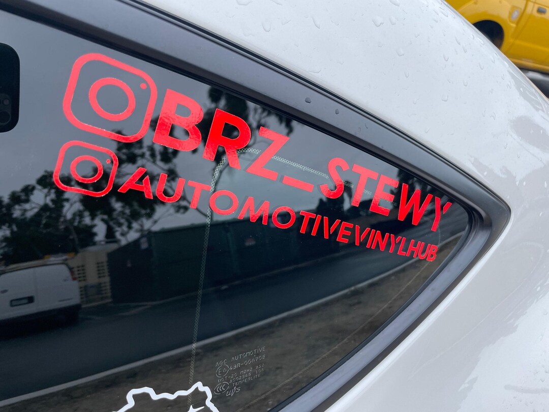 Car Custom Social Media Tag Decal | Vinyl Sticker | Bumper / Window ...