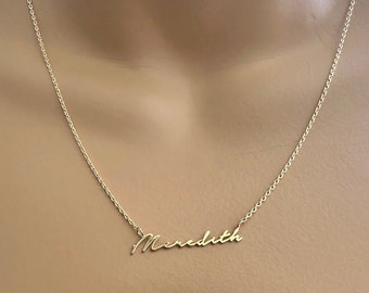 initial necklace , 14k gold necklace , nameplate necklace , necklace for her , name necklace gold , necklace with name , Christmas gift