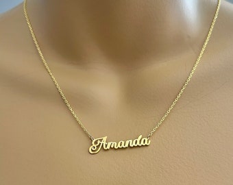 birthstone necklace , solid gold necklace , name plate necklace , new mom necklace , gifts for him , personalized jewelry , christmas gift