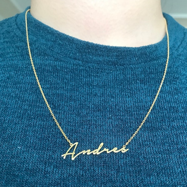 14K Gold Name Necklace - Name plated Necklace - Personalized Jewelry - Personalized Gifts - Bridesmaid Gifts