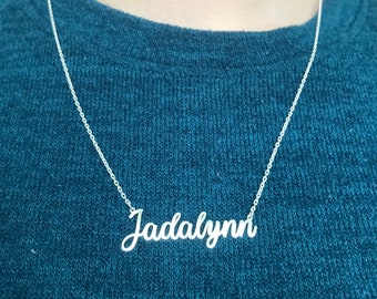 14K Solid Gold Name Necklace, Nameplated Jewelry, Personalized Gift, Necklace for Women, Gold Name Necklace, Mom and Girls Name Necklace