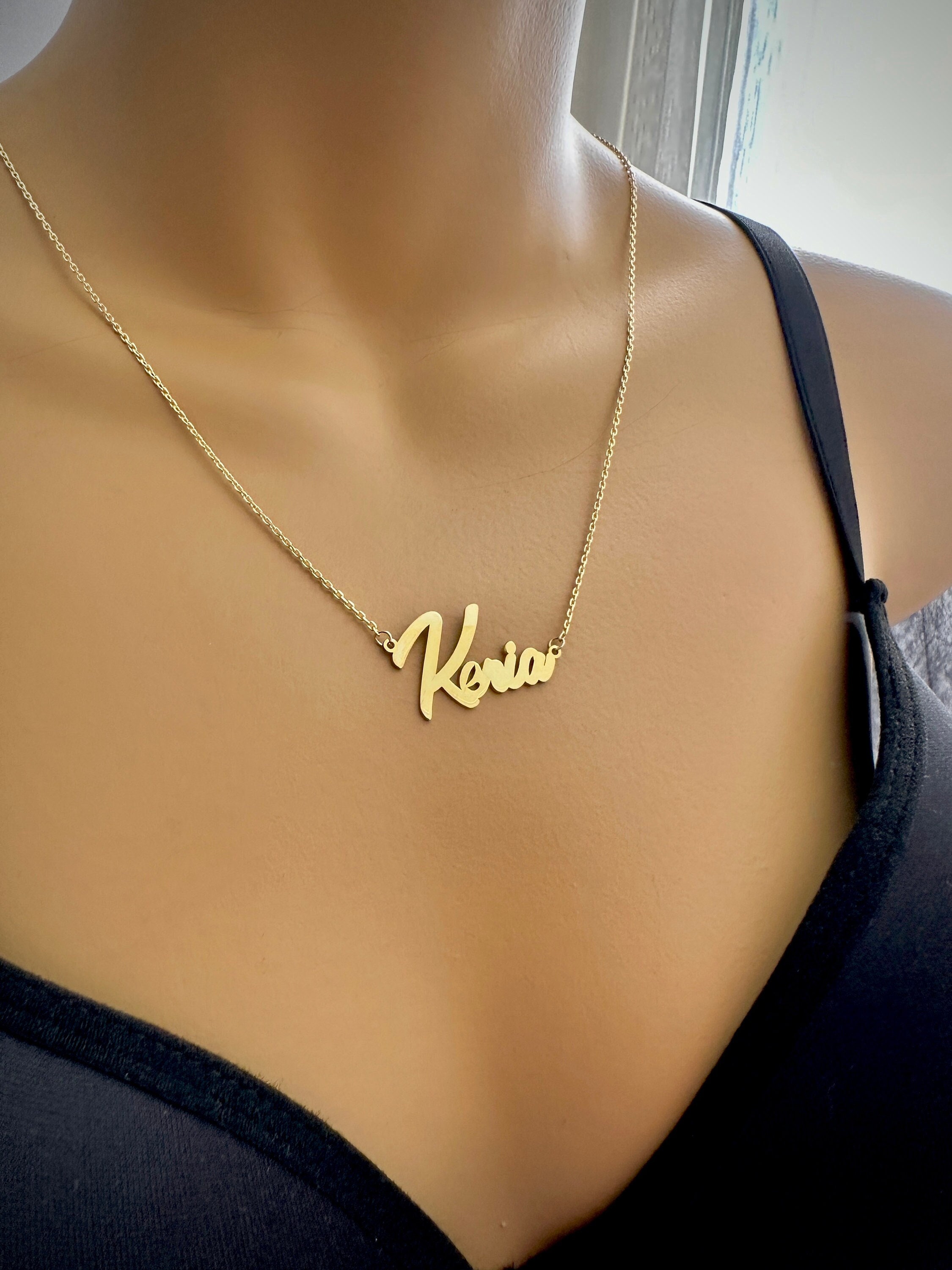 14K Solid Gold Name Necklace Name Necklace Gold Name Necklace