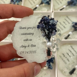 Magnets for Wedding Favor • Engagement Gift • Wedding Magnet Favors • Personalized 6 cm Epoxy Fridge Magnet Favor •Flower Magnet for Guest