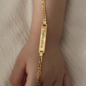 Bracelet bébé personnalisé en or 14K, bracelet en or pour garçon de 1 an, bracelet gravé 8K-14K, bracelet de baptême pour fille en or, prénom bébé