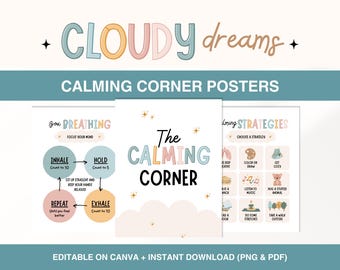 Calming Corner Posters, Calm Down Corner Display, Rainbow Classroom Decor, Teacher Printable, Breathing Techniques, Feelings Chart