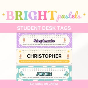 Student Desk Tag Labels, Editable Student Name Tags, Classroom Desk Nametag, Printable Student Name Plate, Classroom Name Label Templates