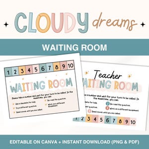Teacher Waiting Room Display, Classroom Waiting Room Sign, Rainbow Classroom Management, Printable Classroom Posters, Teacher Templates