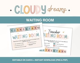 Teacher Waiting Room Display, Classroom Waiting Room Sign, Rainbow Classroom Management, Printable Classroom Posters, Teacher Templates