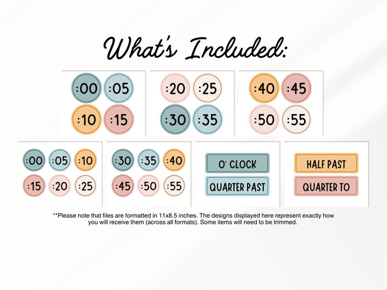 Printable Classroom Clock Label, Time Labels, Printable Analog Clock ...