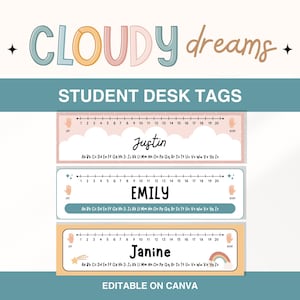 Student Desk Tag Labels, Editable Student Name Tags, Classroom Desk Nametag, Printable Student Name Plate, Classroom Name Label Templates