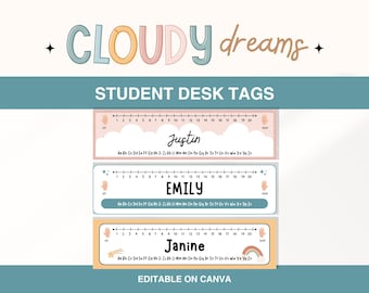 Etiquetas para escritorios de estudiantes, etiquetas editables para nombres de estudiantes, etiquetas para escritorios de aula, placas imprimibles para nombres de estudiantes, plantillas para etiquetas de nombres de aula