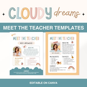 Meet the Teacher Template, Editable Meet the Teacher Flyer, Teacher Introduction Letter, Back to School Classroom Newsletter, Canva Template