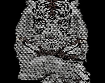 Tiger Rhinestone Iron-On Transfer: Bling Hot Fix Design (13" x 9.5")