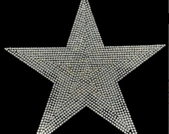 Juego De 2 Estrellas | 3.5 Pulgadas Y 7 Pulgadas | Estrella De Transferencia Hotfix Con Diamantes De Imitación Transparentes Para Planchar