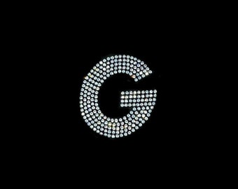 G LETTER – Rhinestone Iron On Heat Transfer