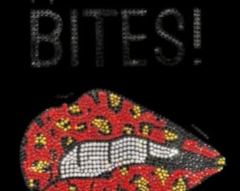 Red Lip Heat Transfer Design, iron on hot fix crystal bling applique