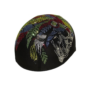Rhinestone Indian Skull Helmet Cover - Motorcycle, Bicycle, Equestrian