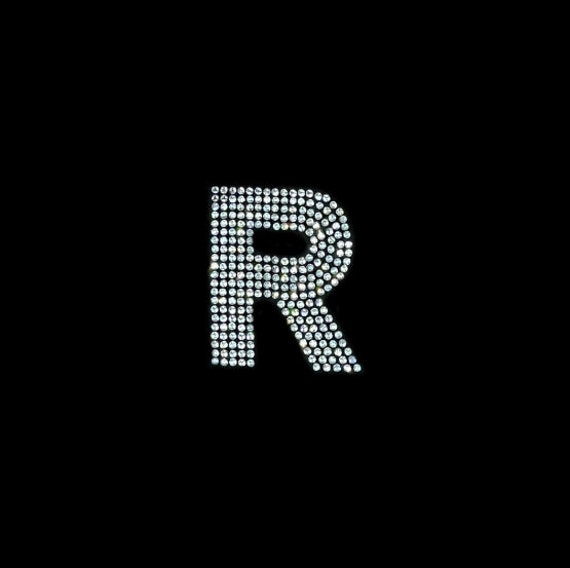 R LETTER Rhinestone Iron on Heat Transfer, Iron on Patches Letters